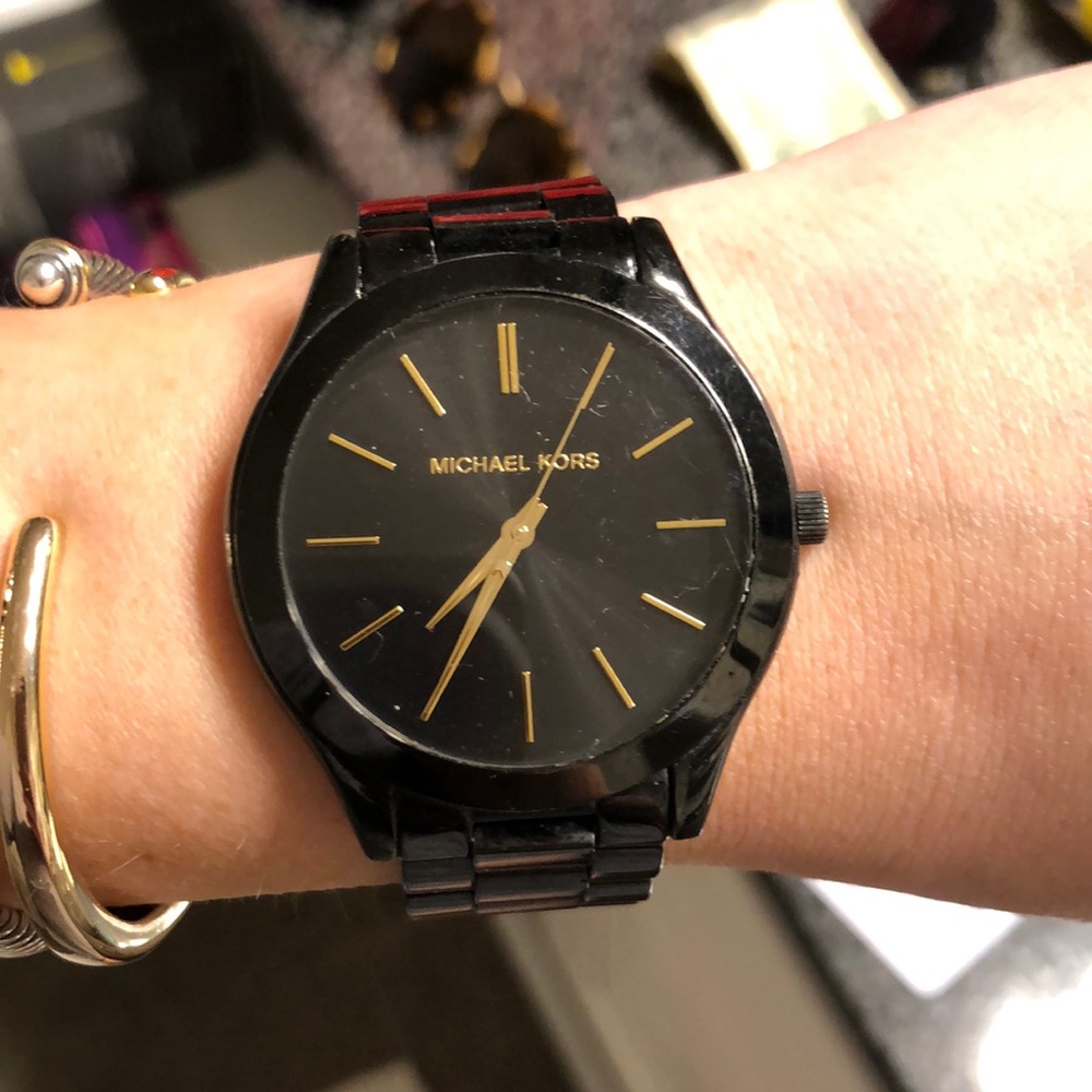Michael Kors black & gold watch